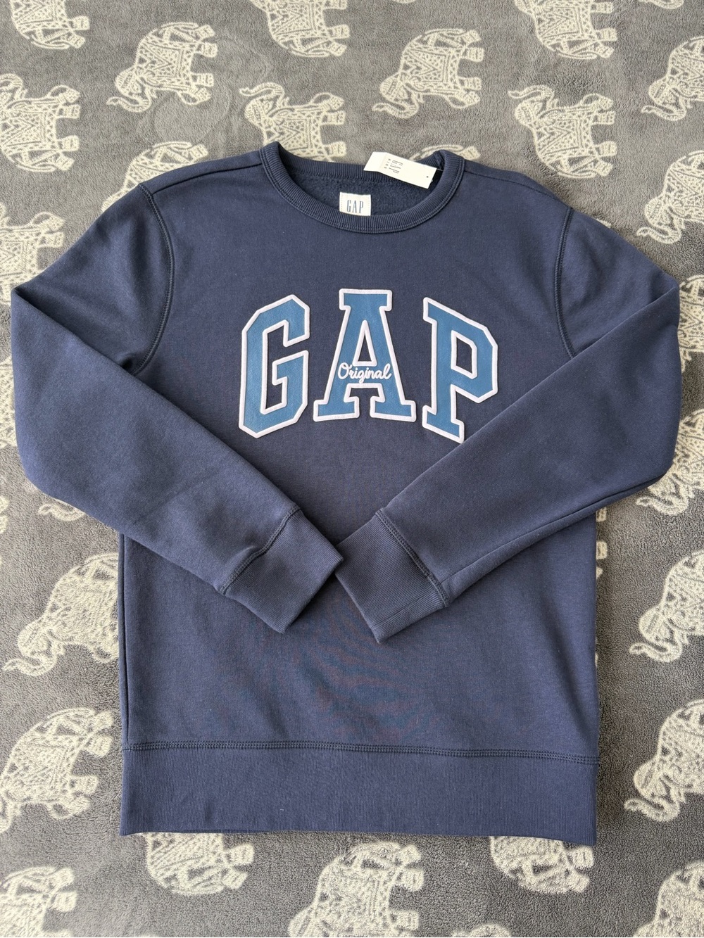 GAP Boy’s Navy Crewneck with Light Blue Logo